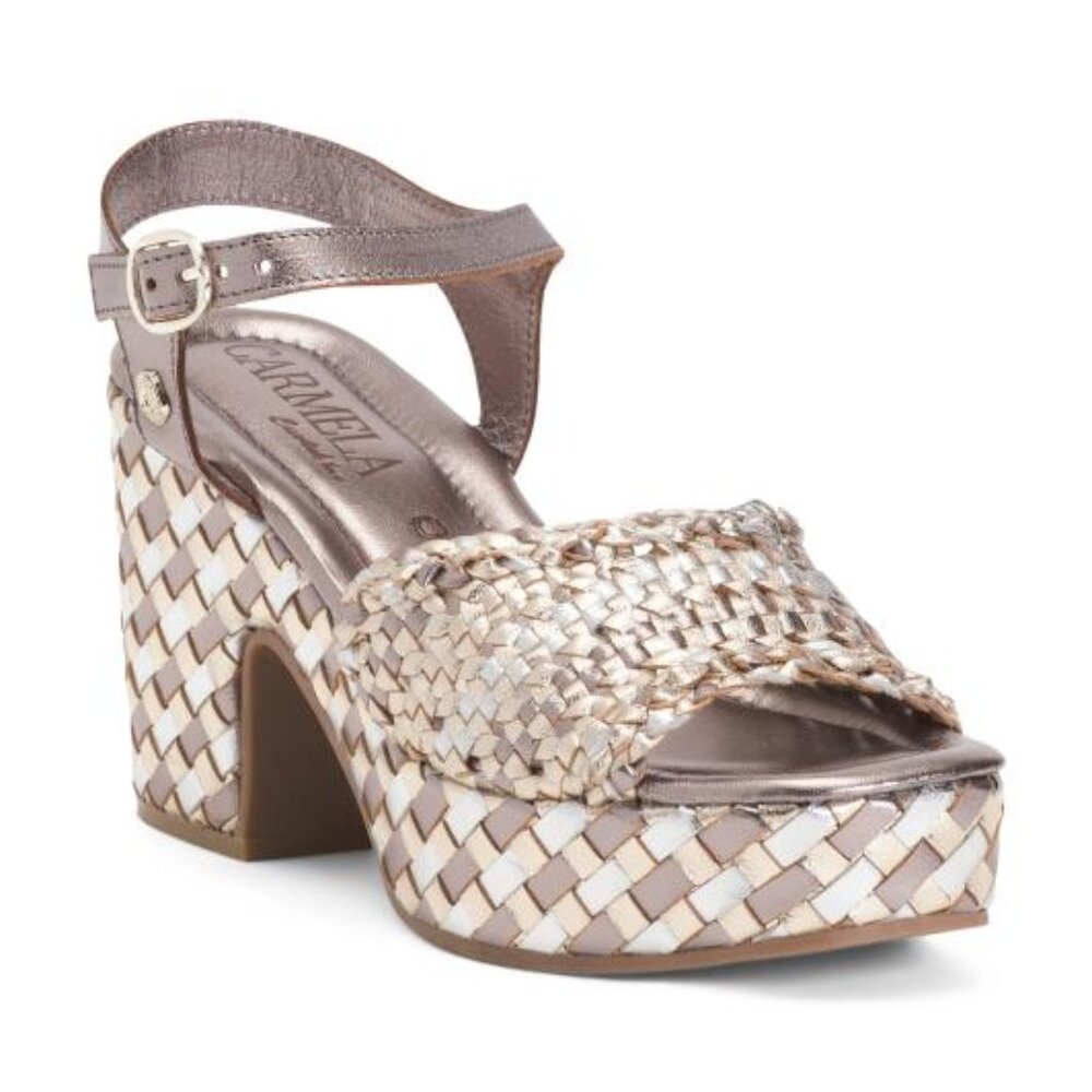 CARMELA Leather Block Heeled Sandals ♥️